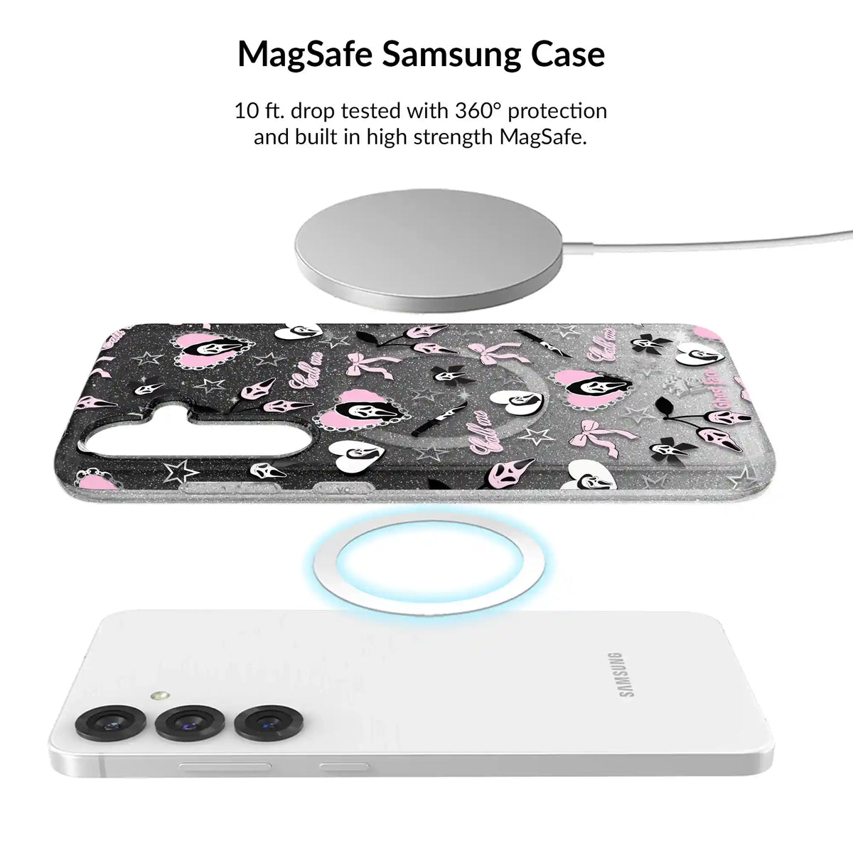 Ghost Face Goth Glitter Samsung Bundle Set