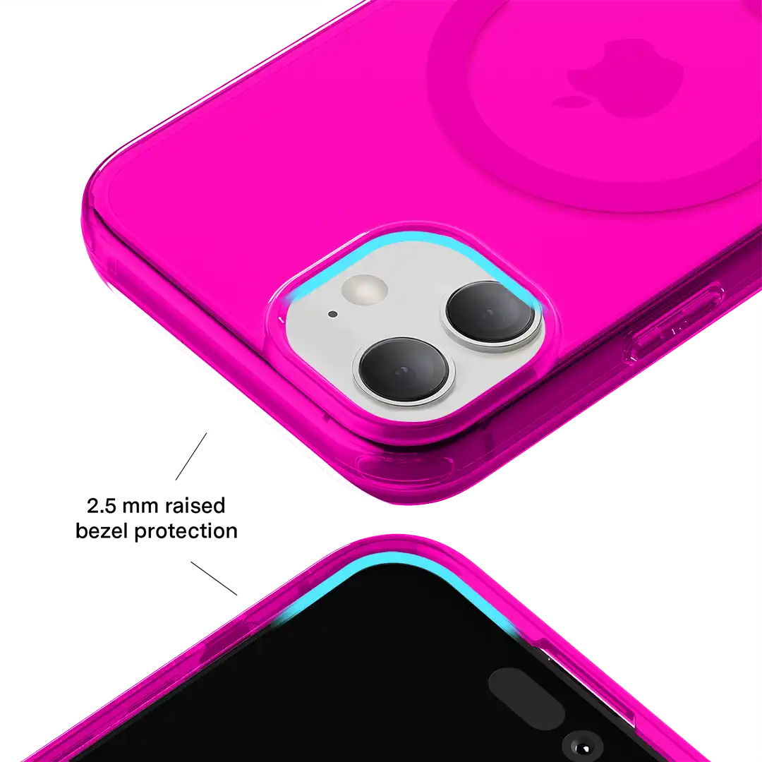 Neon Pink Clear iPhone Case