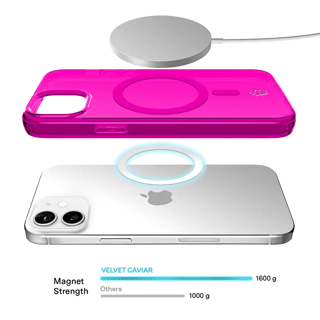 Neon Pink Clear iPhone Case
