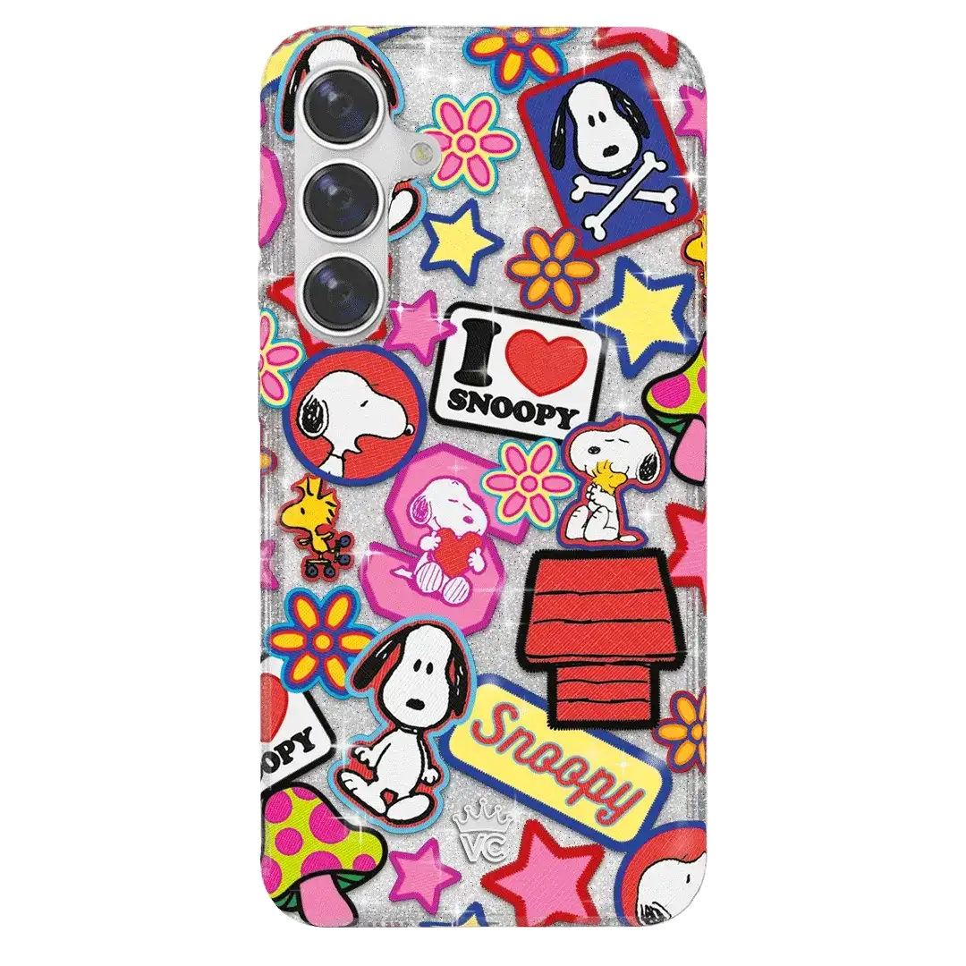 Snoopy Patchwork Glitter Samsung Case