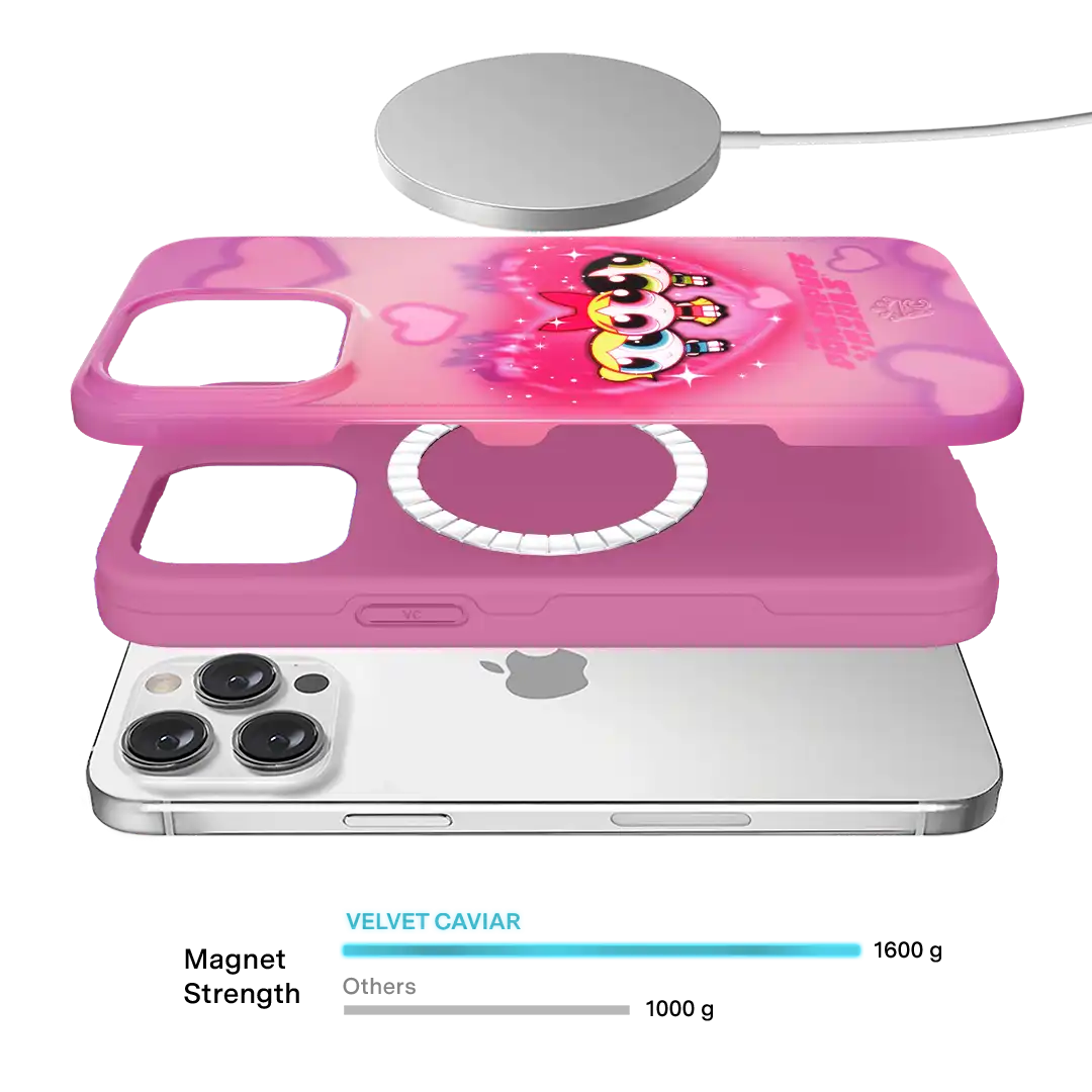 The Powerpuff Girls Airbrush Hearts iPhone Case