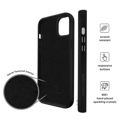 Black Caviar Crystals iPhone Case