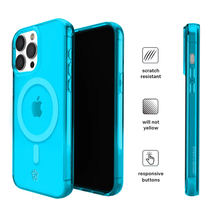 Neon Blue Clear iPhone Case