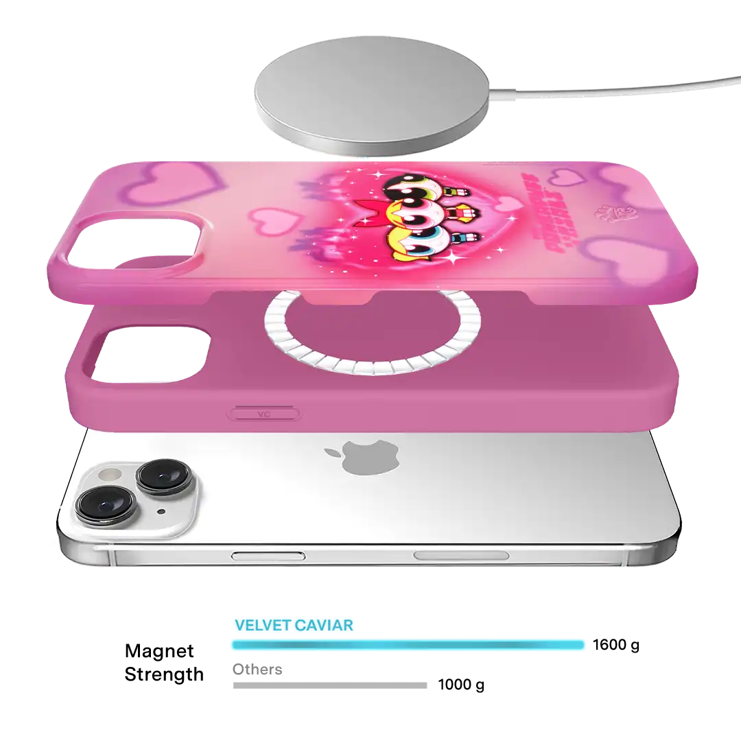 The Powerpuff Girls Airbrush Hearts iPhone Case