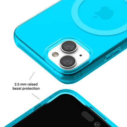 Neon Blue Clear iPhone Case