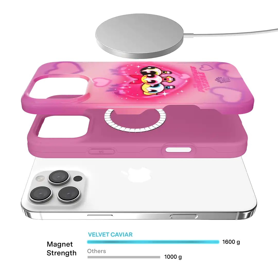 The Powerpuff Girls Airbrush Hearts iPhone Case