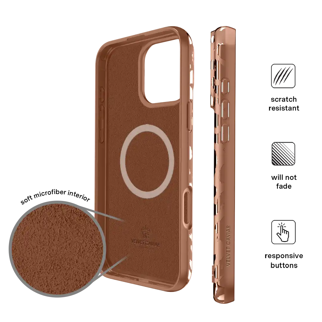 Bronze Chrome Leopard iPhone Case