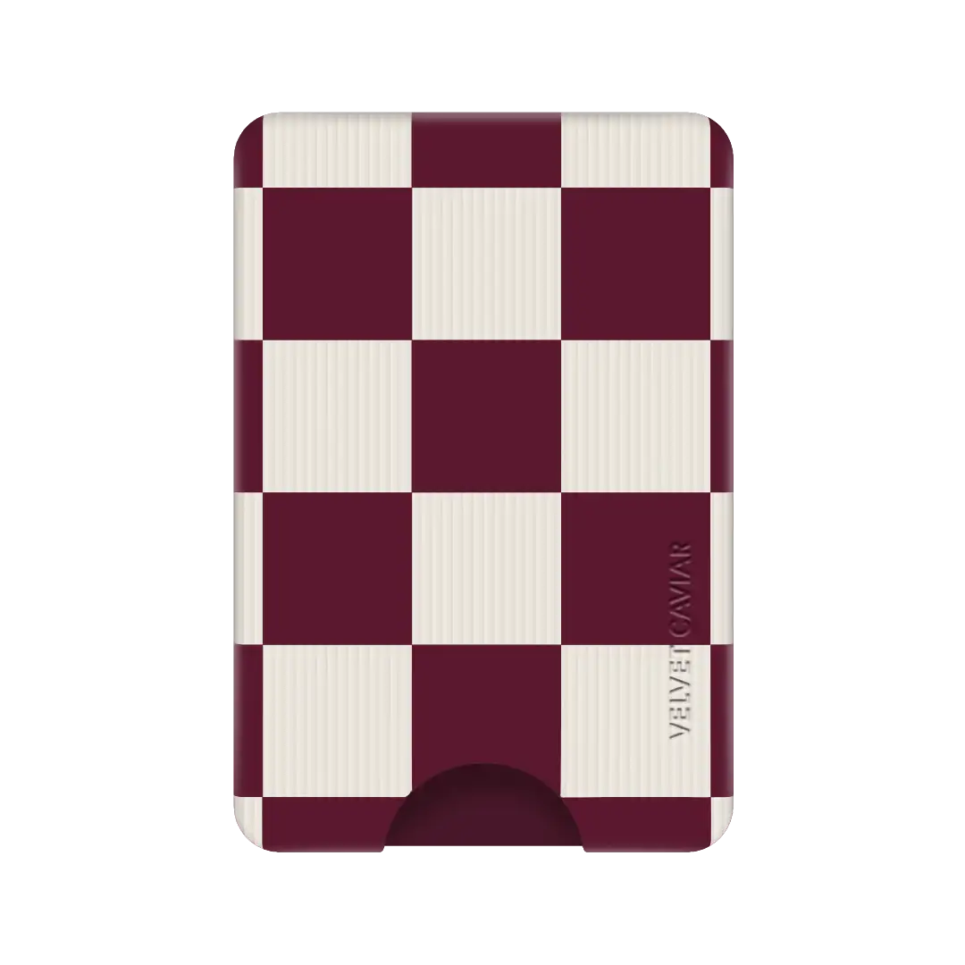Burgundy Vibe Checker MagSafe Wallet