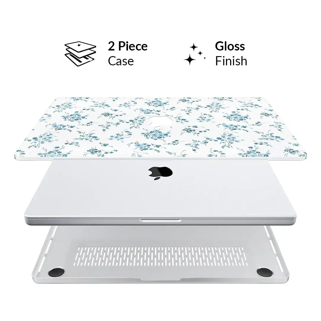 French Blue Floral MacBook Case