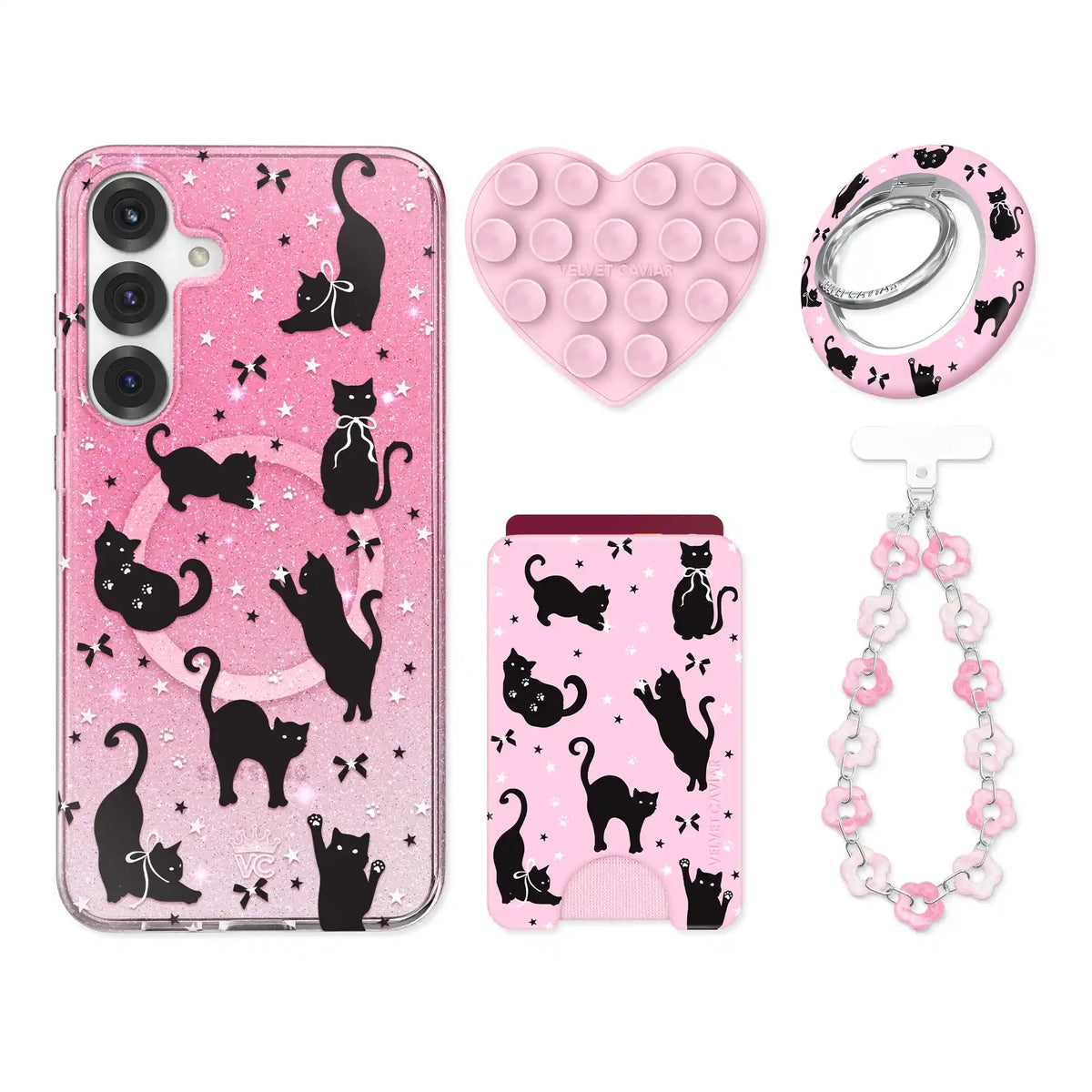 Lucky Kittens Glitter Samsung Bundle Set
