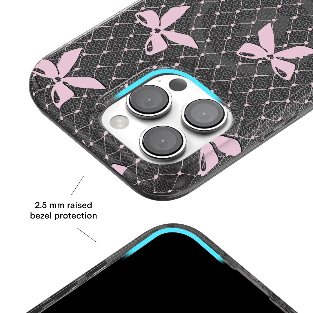 Lacy Pink Bows iPhone Case