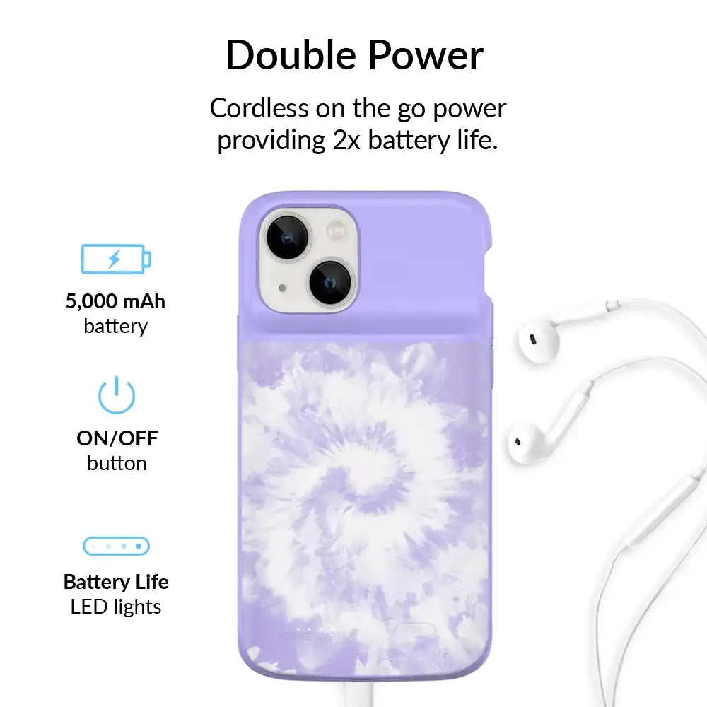 Purple Tie Dye iPhone Charging Case