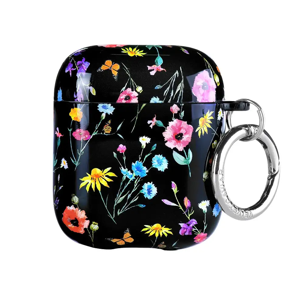 Black Wildflower AirPod Case