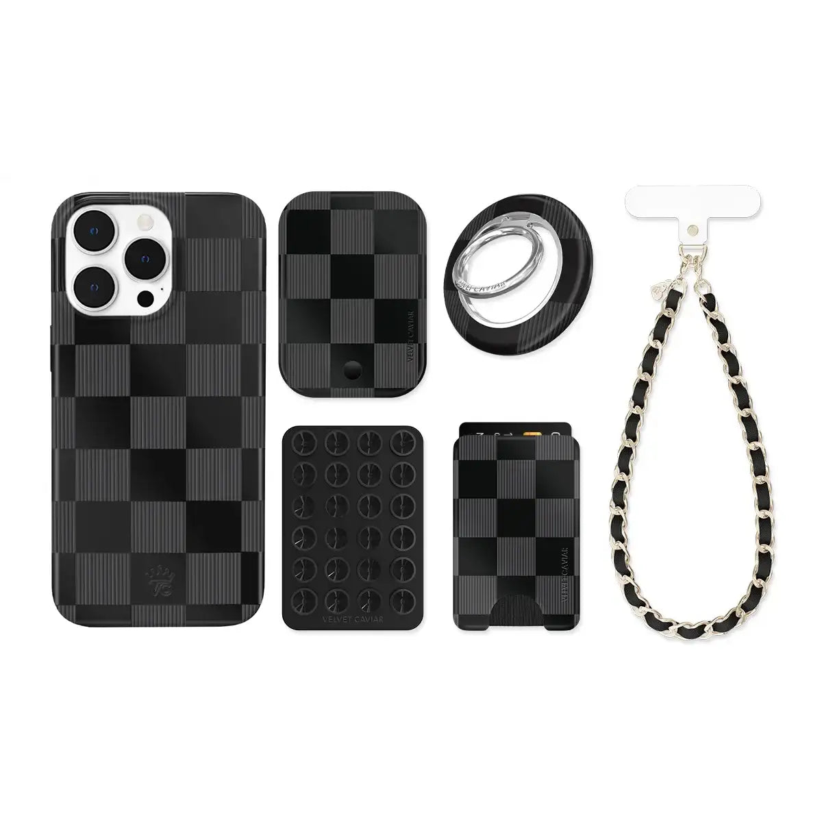 Noir Vibe Checkered iPhone Bundle Set