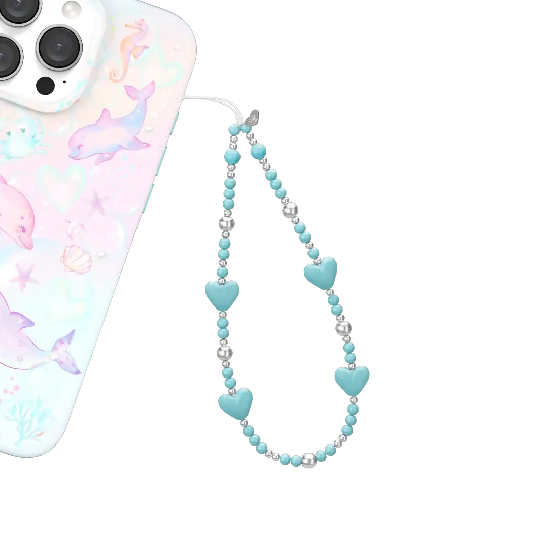 Turquoise Heart Phone Charm