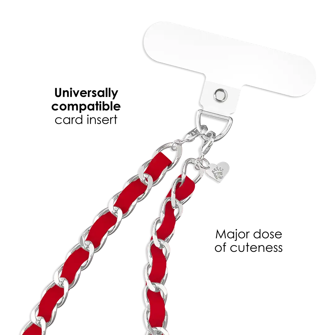 Red Leather Chain Phone Charm