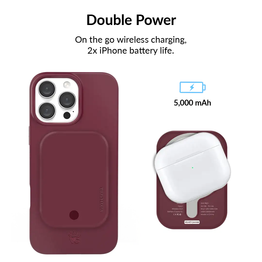 Burgundy 1990 Portable MagSafe Charger Power Pack