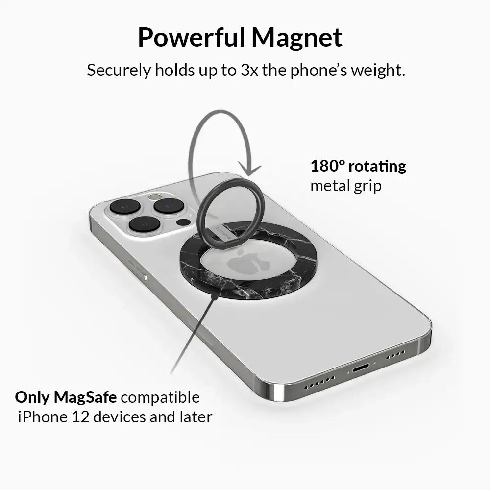 Black Marble MagSafe Grip Ring