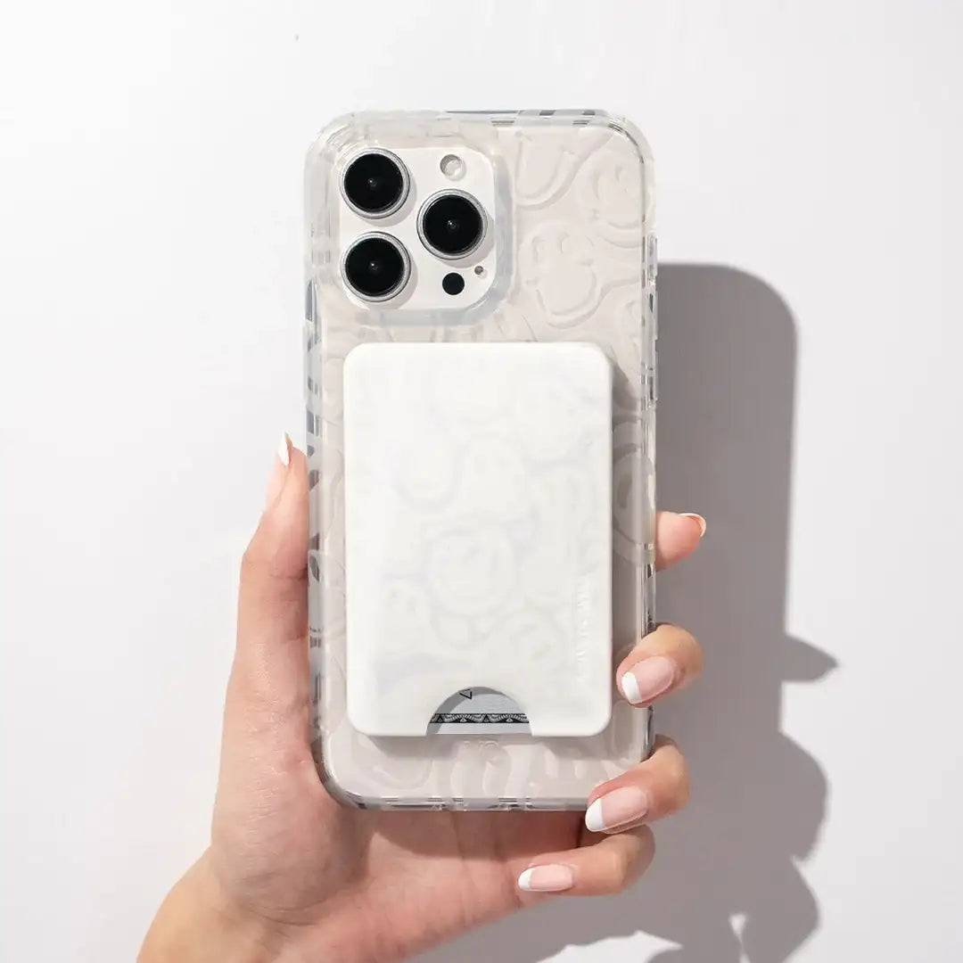 Clear Frosted Smiley MagSafe Wallet