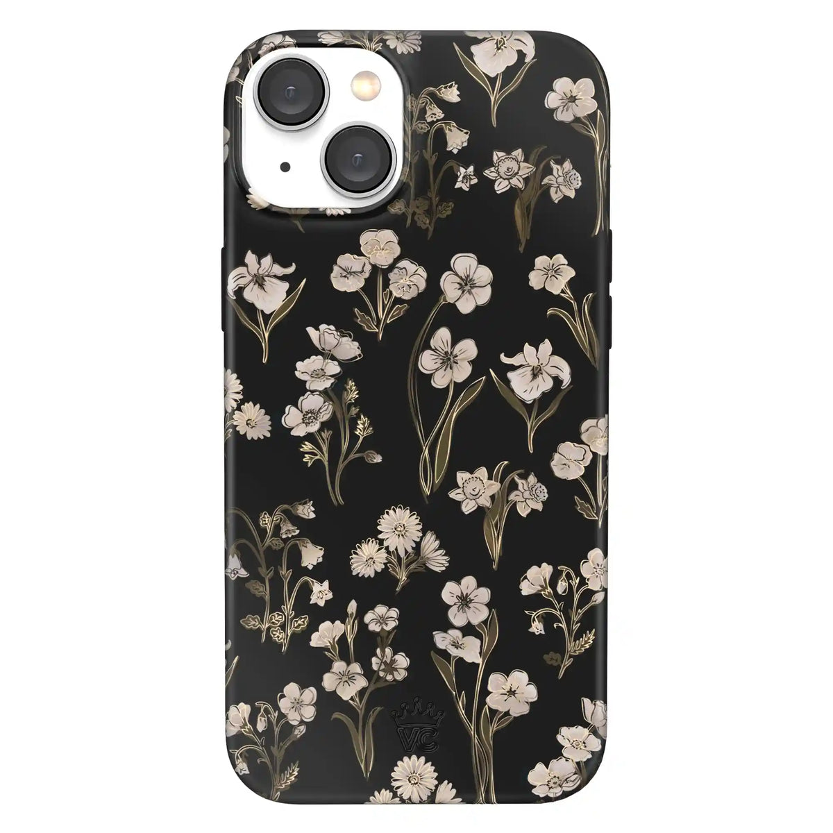 Nightbloom Gold Chrome Floral iPhone Case
