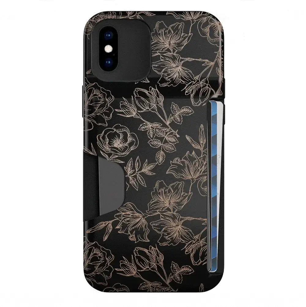 Floral Rose Gold iPhone Wallet Case