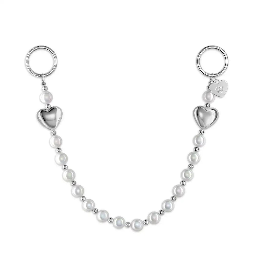 Pearl Heart Bag Chain