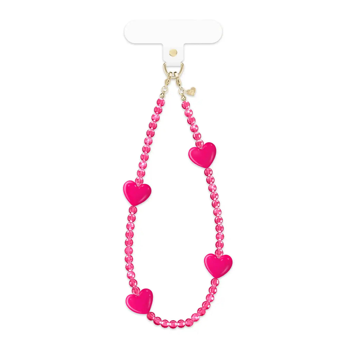 Hot Pink Heart Phone Charm