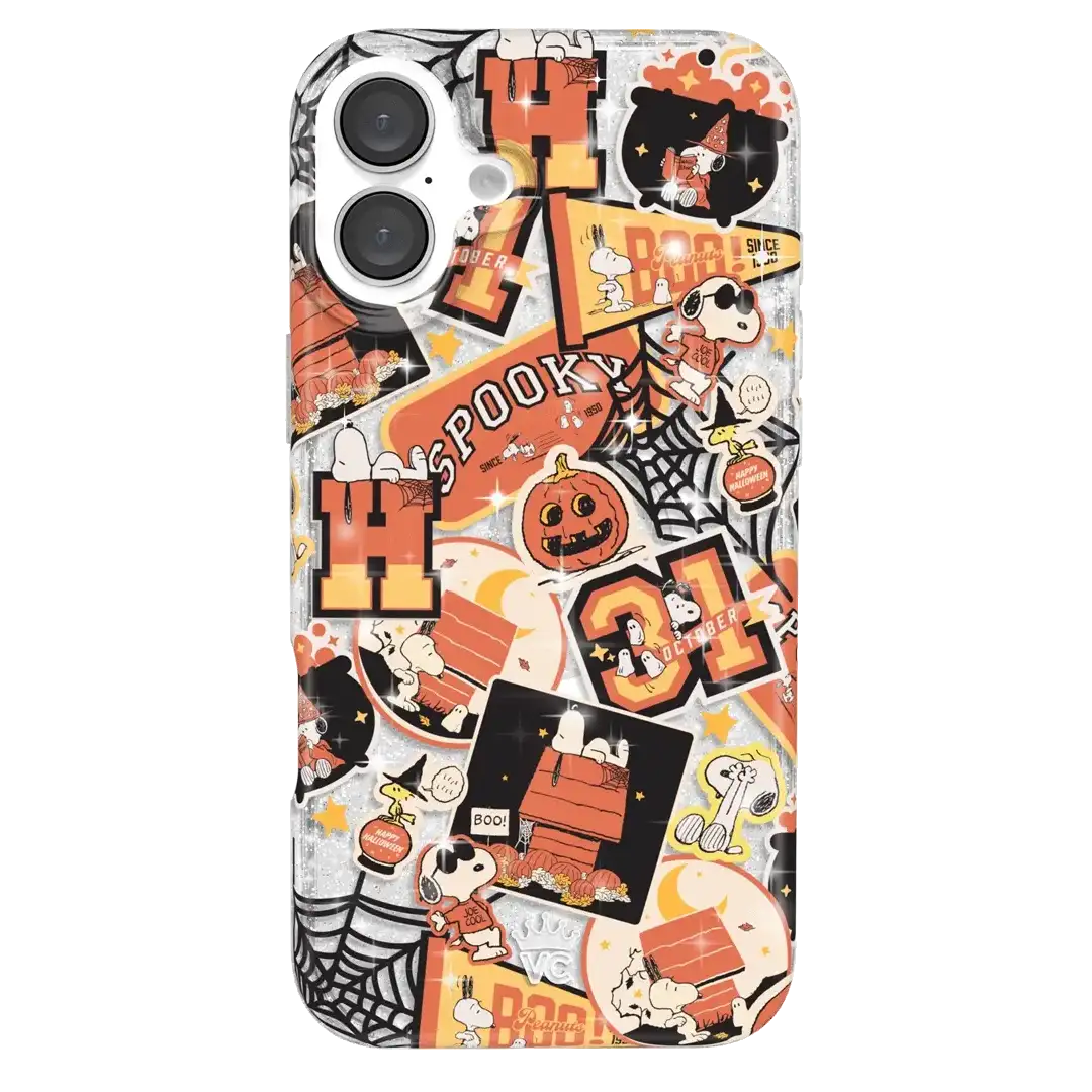 Snoopy Halloween Varsity Glitter iPhone Case