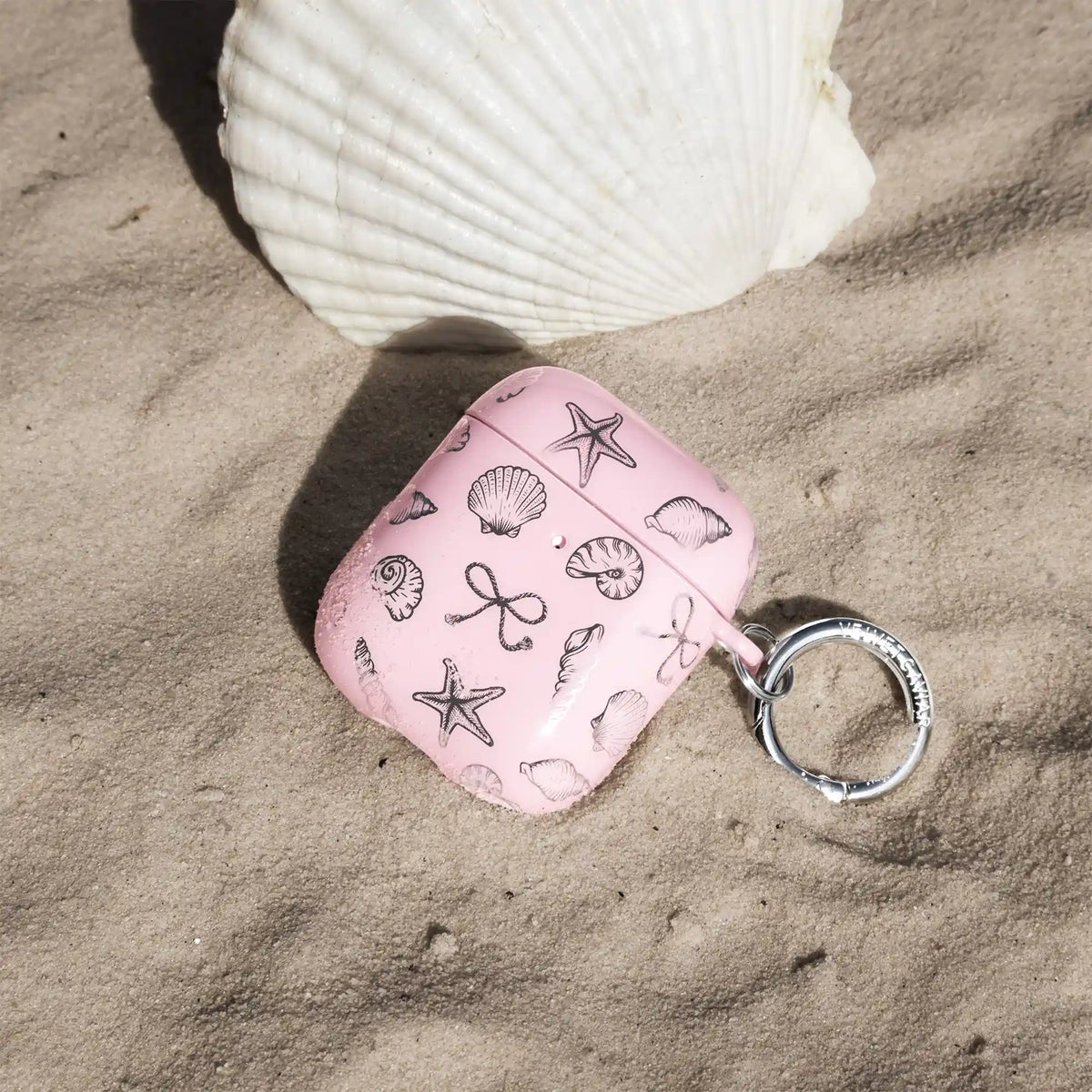 Pink Coastal Seashells AirPod Case