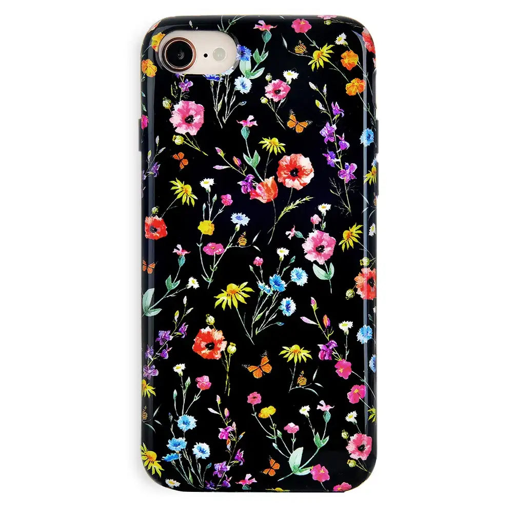 Black Wildflower iPhone Case