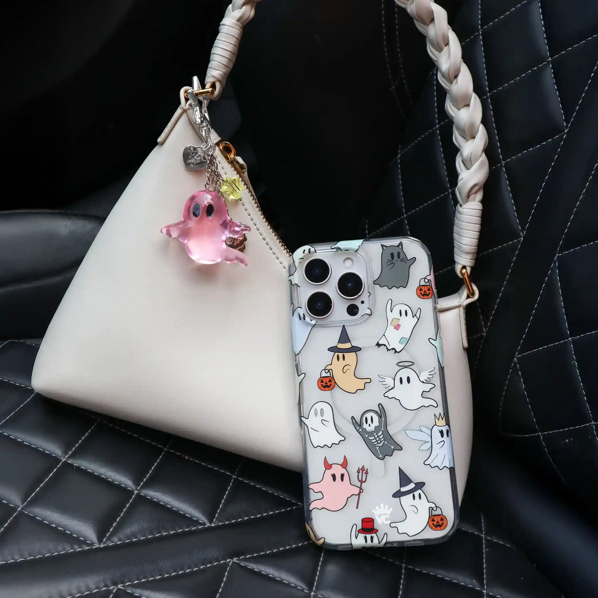 Pink Ghosted Bag Charm