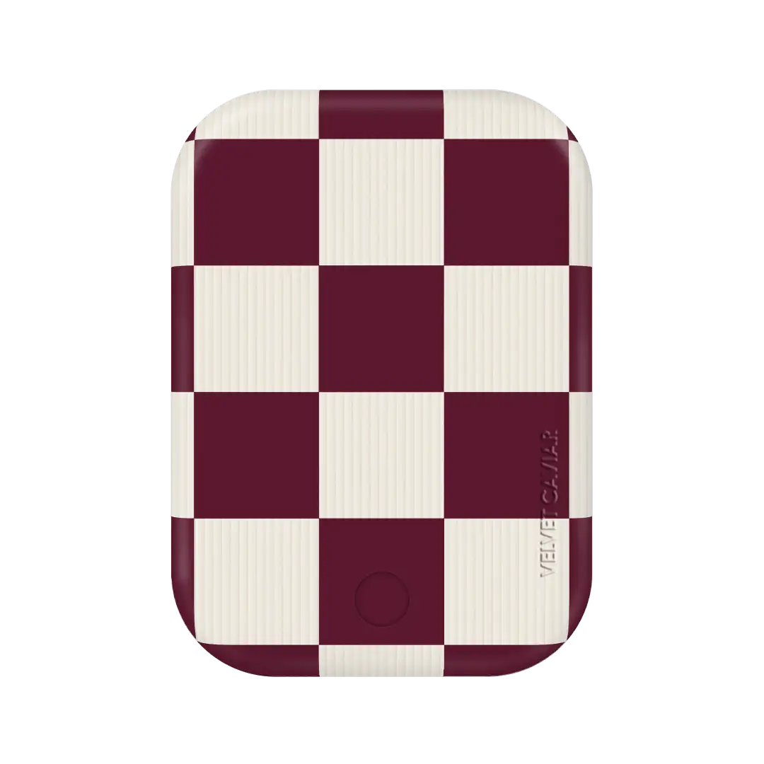 Burgundy Vibe Checker Portable MagSafe Charger Power Pack