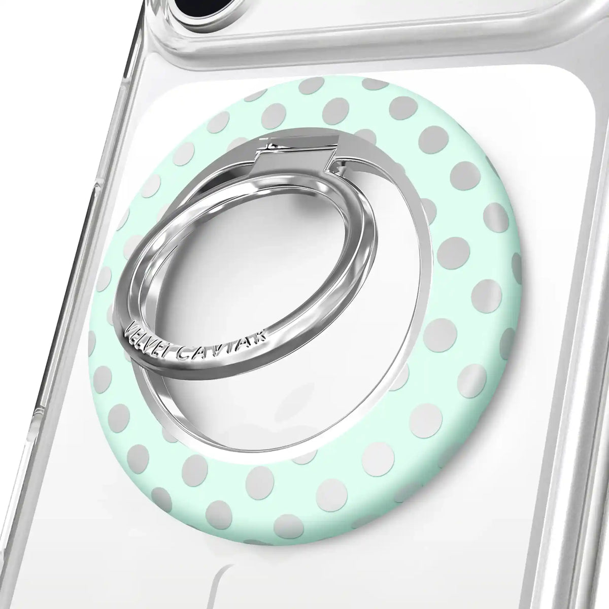Mint Chrome Polka Dot MagSafe Grip Ring
