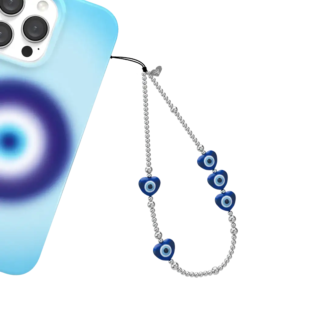 Evil Eye Heart Phone Charm