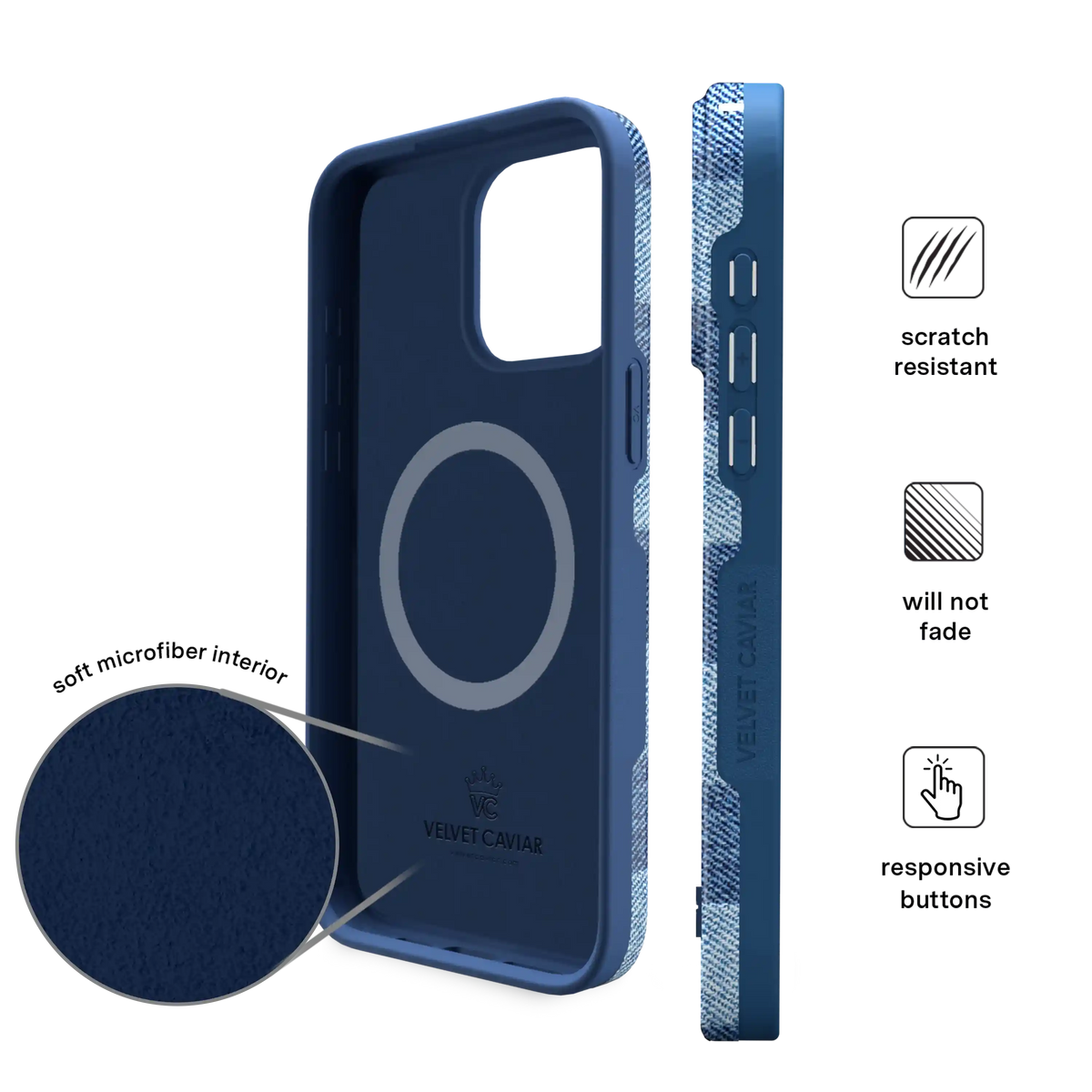 Denim Vibe Checkered iPhone Case
