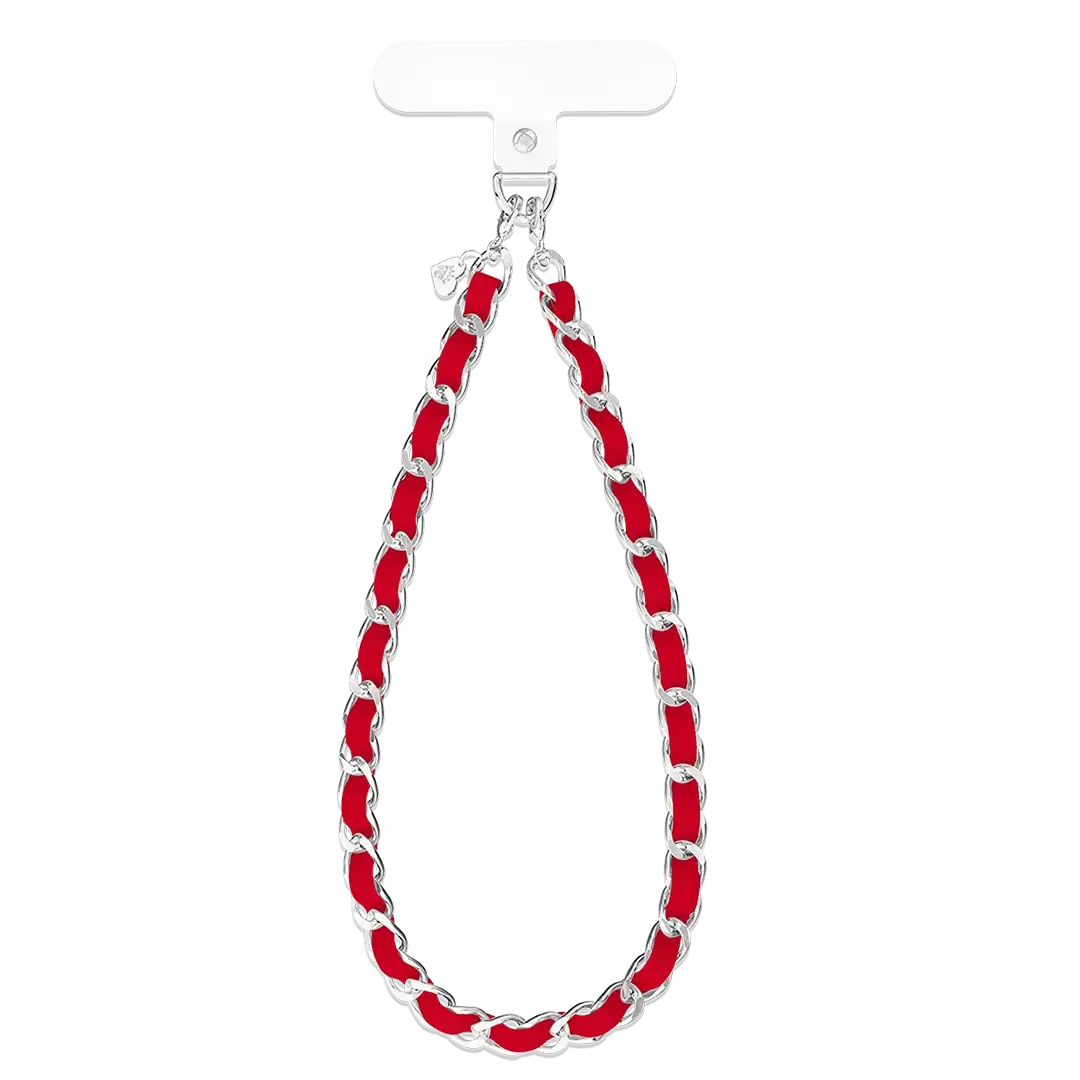 Red Leather Chain Phone Charm