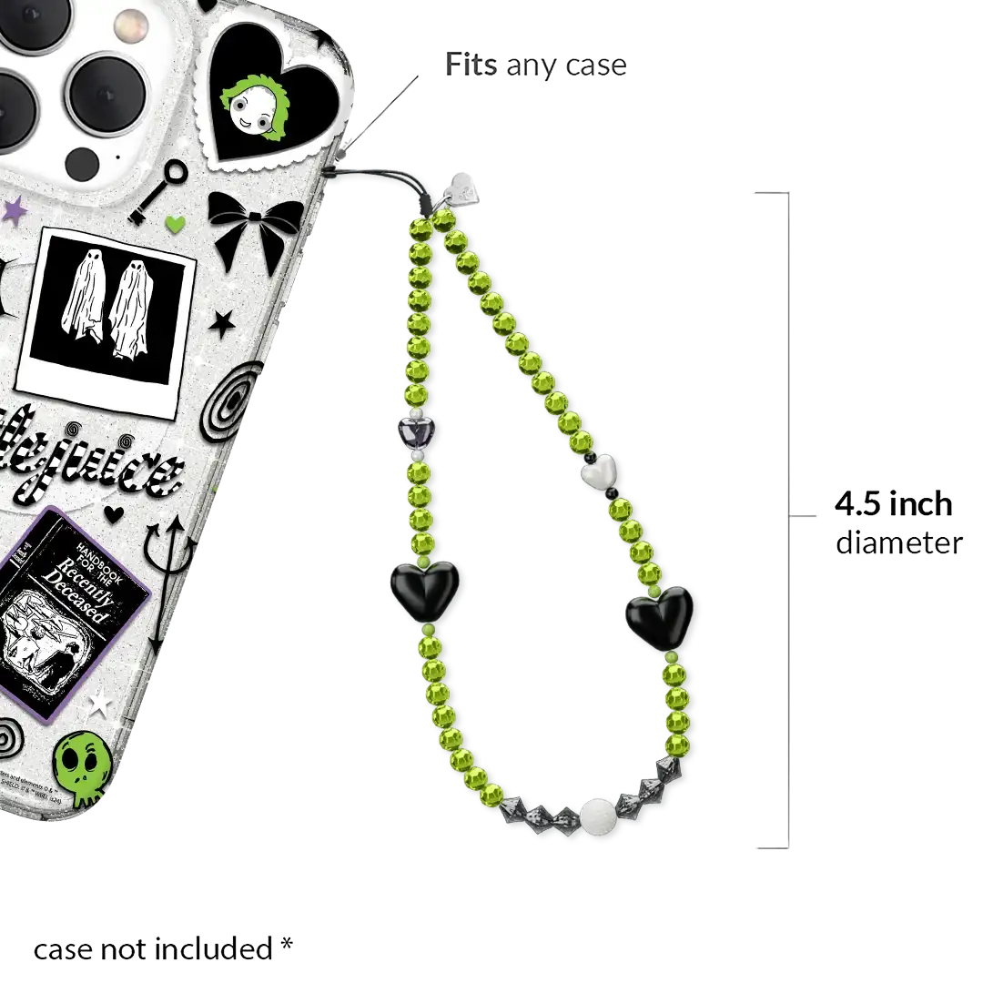 Green & Black Hearts Phone Charm