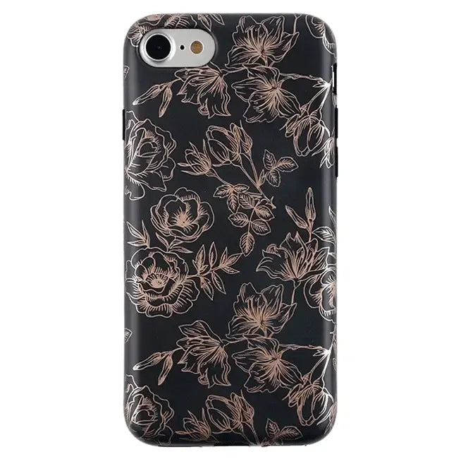 Floral Rose Gold Chrome iPhone Case