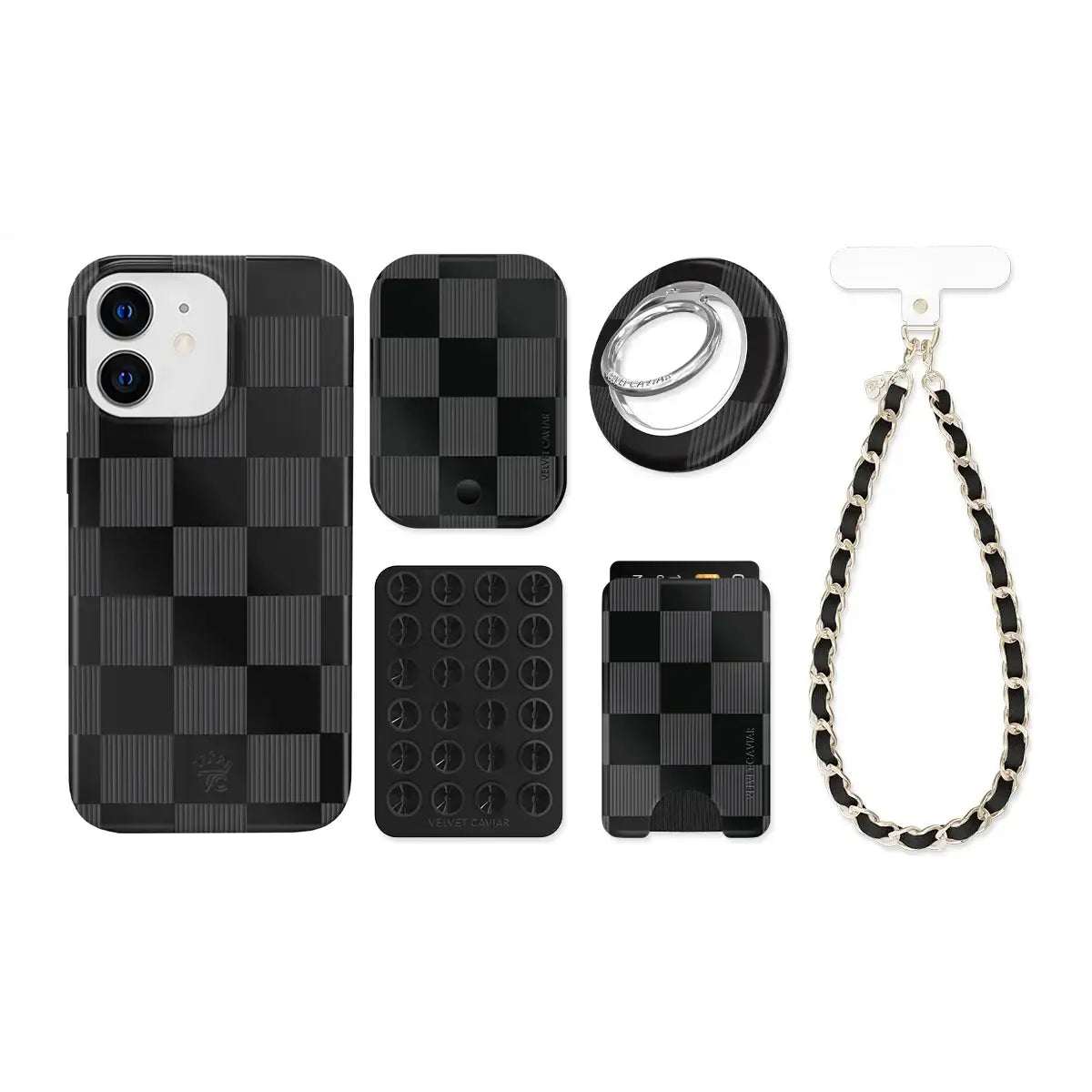 Noir Vibe Checkered iPhone Bundle Set