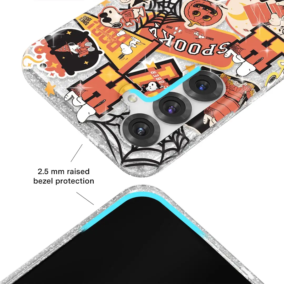 Snoopy Halloween Varsity Glitter Samsung Case
