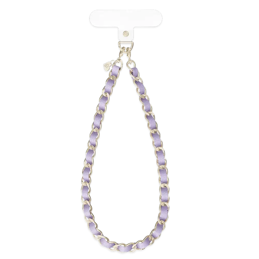 Lilac Leather Chain Phone Charm