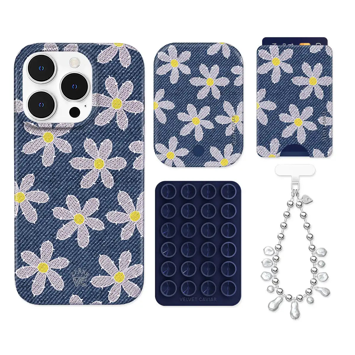 Denim Daisy iPhone Bundle Set - Wallet