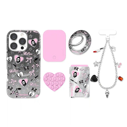 Ghost Face Goth Glitter iPhone Bundle Set