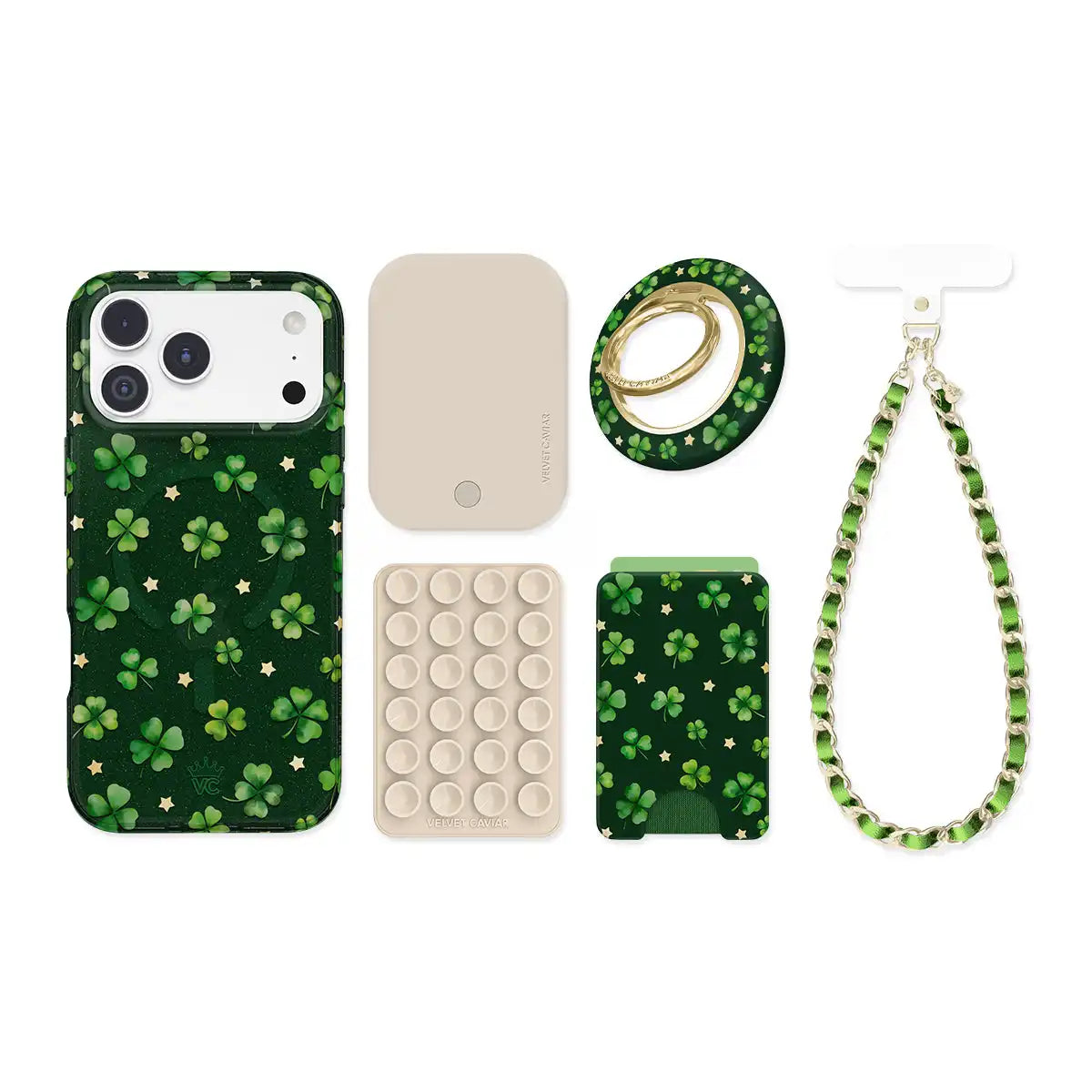 Lucky Clover Glitter iPhone Bundle Set