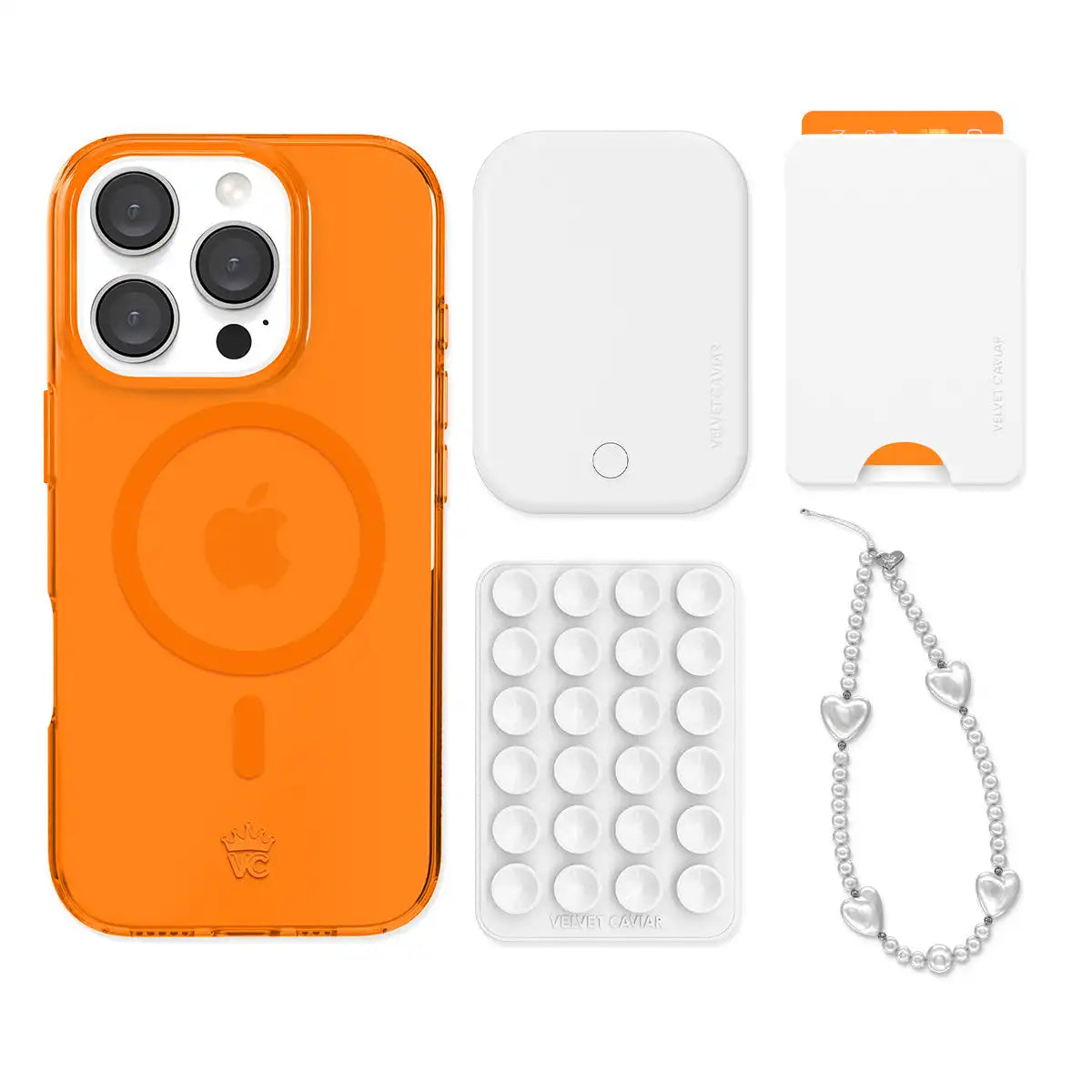 Neon Orange iPhone Bundle Set - Wallet