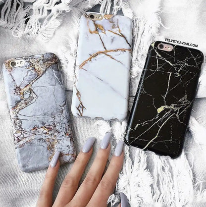 Gray & Gold Marble iPhone Case