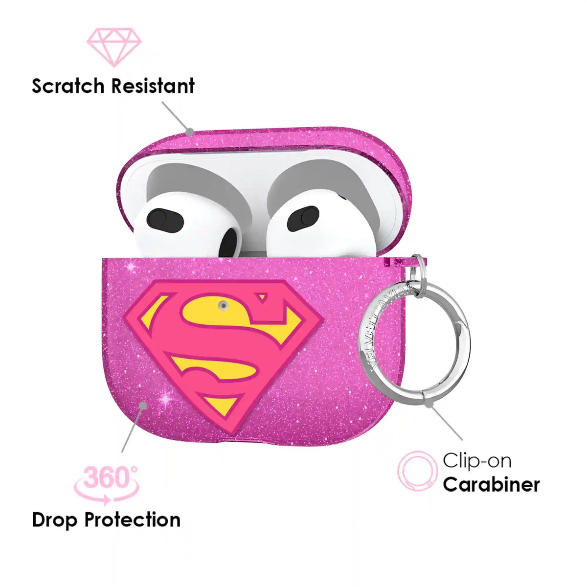 Supergirl Stardust Glitter AirPod Case