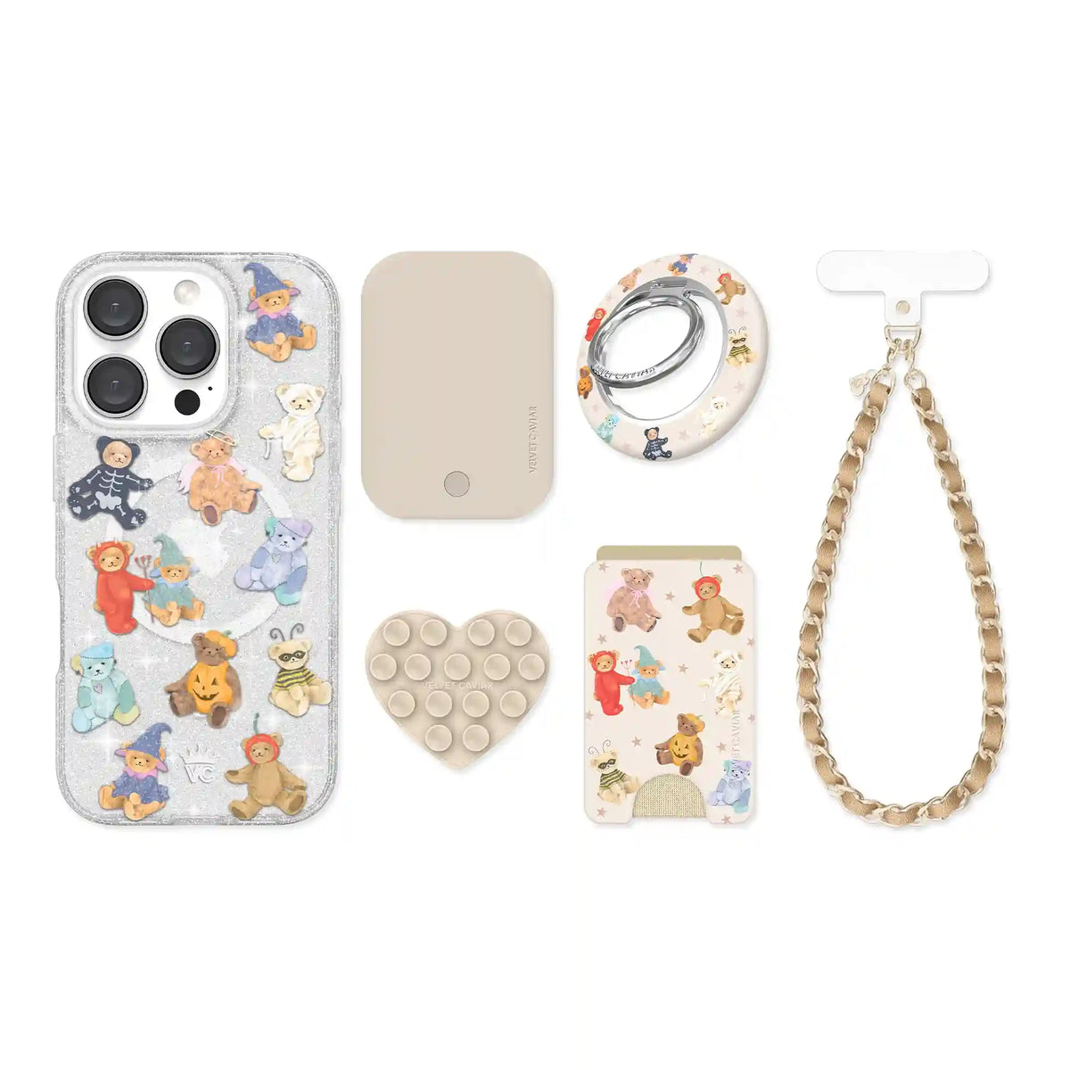 Teddy Scare Glitter iPhone Bundle Set