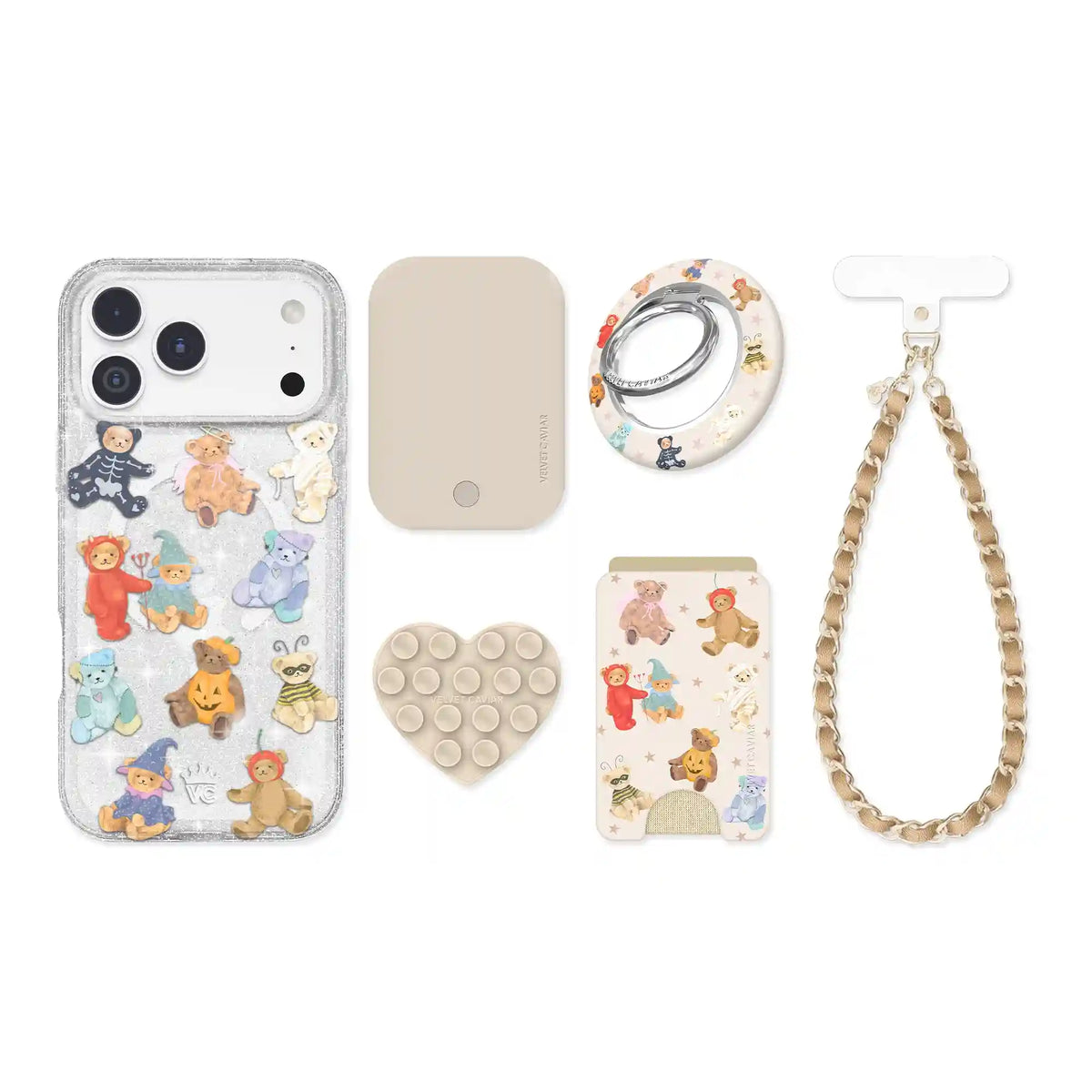Teddy Scare Glitter iPhone Bundle Set