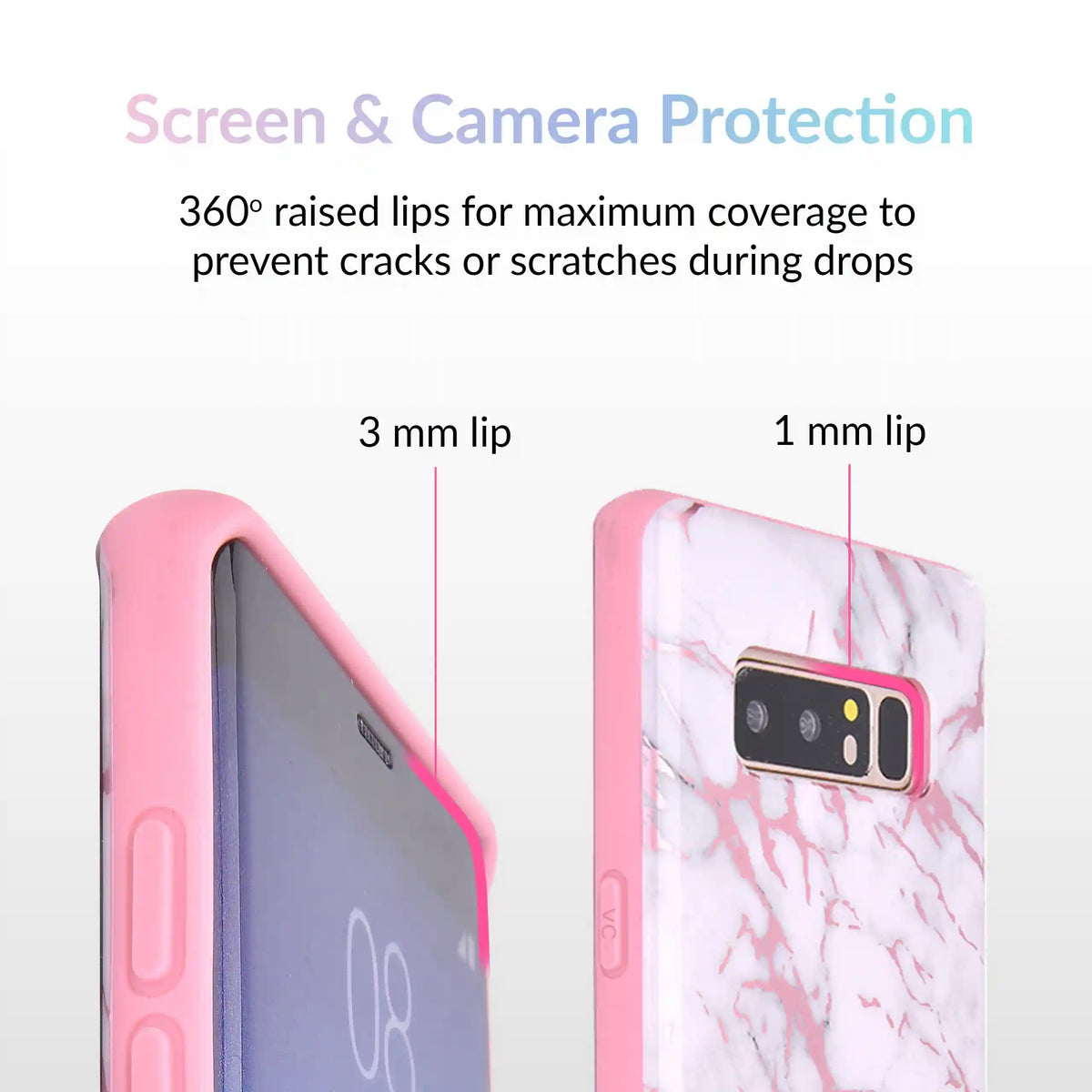 White Marble Pink Chrome Samsung Galaxy Case